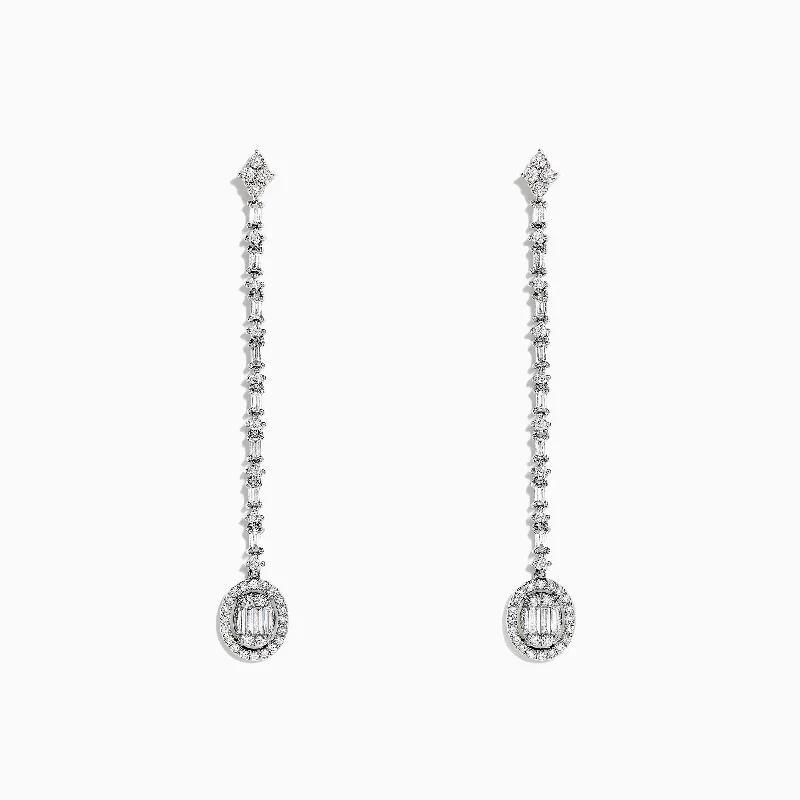 Classique 14K White Gold Diamond Drop Earrings, 0.72 TCW