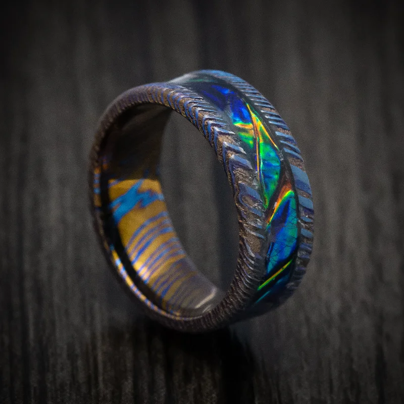 Kuro-Ti and Dichrolam Inlay Men's Ring Custom Made Band