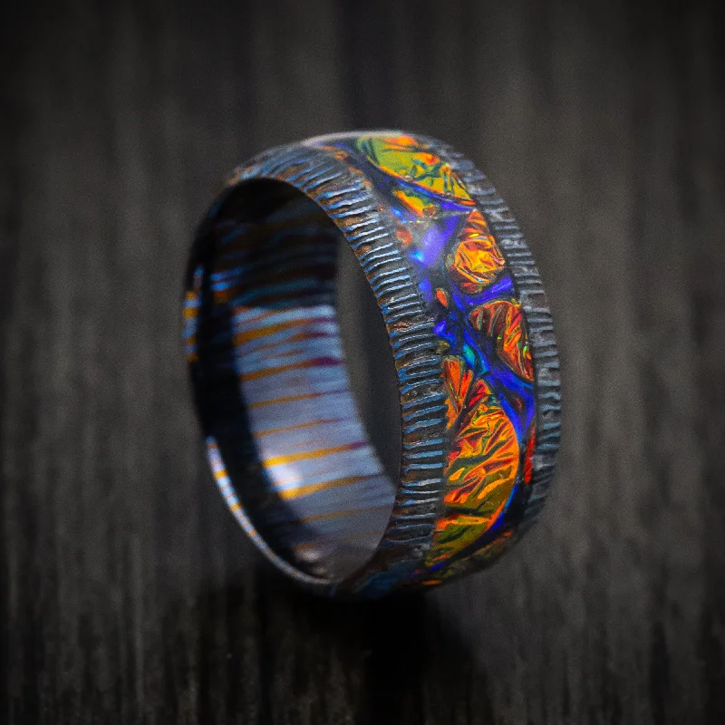 Kuro-Ti and Dichrolam Inlay Men's Ring Custom Made Band