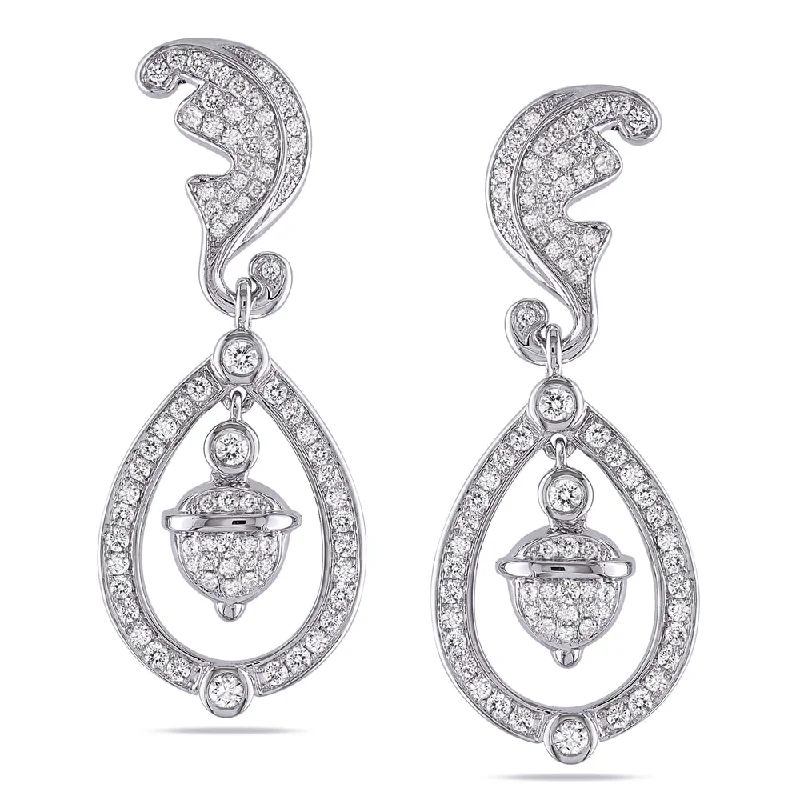 Miadora Signature Collection 14k White Gold 1 1/4ct TDW Diamond Earrings