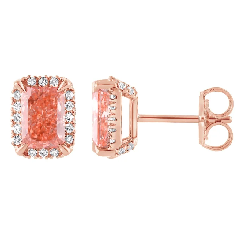 Signature EcoLove 2-1/4 CTW Fancy Pink Lab Grown Diamond Earrings in 14KT Rose Gold