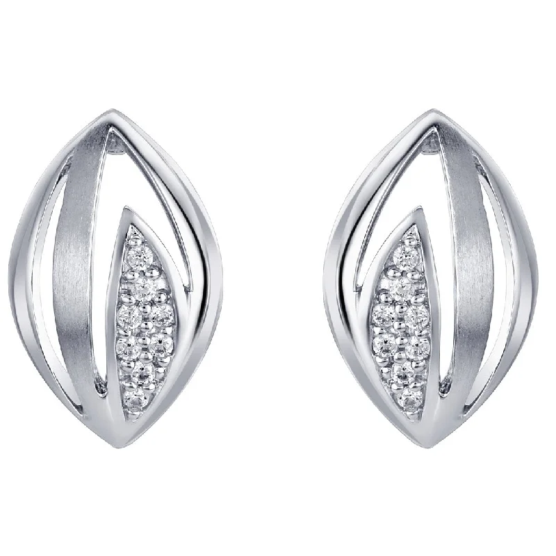 Sterling Silver Cubic Zirconia Blooming Pod Earrings