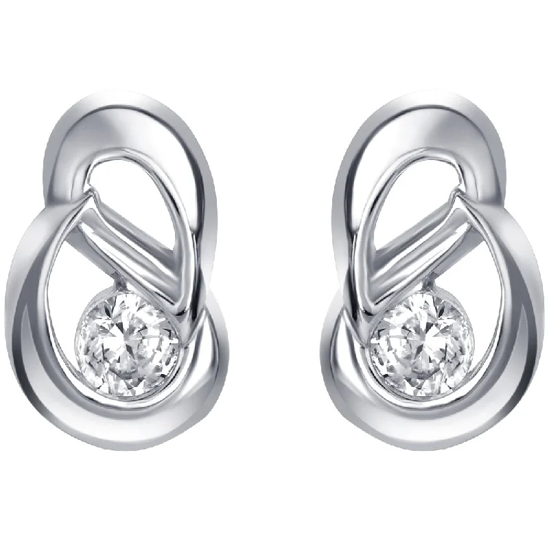 Sterling Silver Cubic Zirconia Infinity Knot Earrings