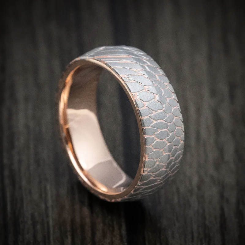 Superconductor Men's Ring with 14K Gold Sleeve Custom Made Band