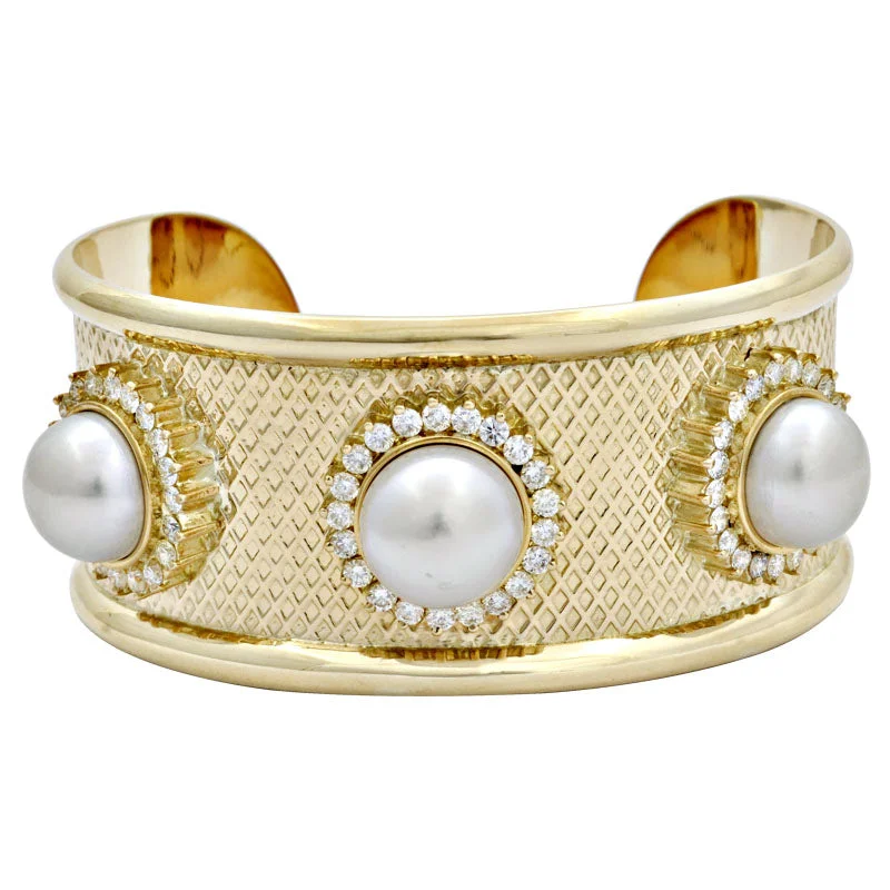 Cuff Bangle-South Sea Pearl and Diamond