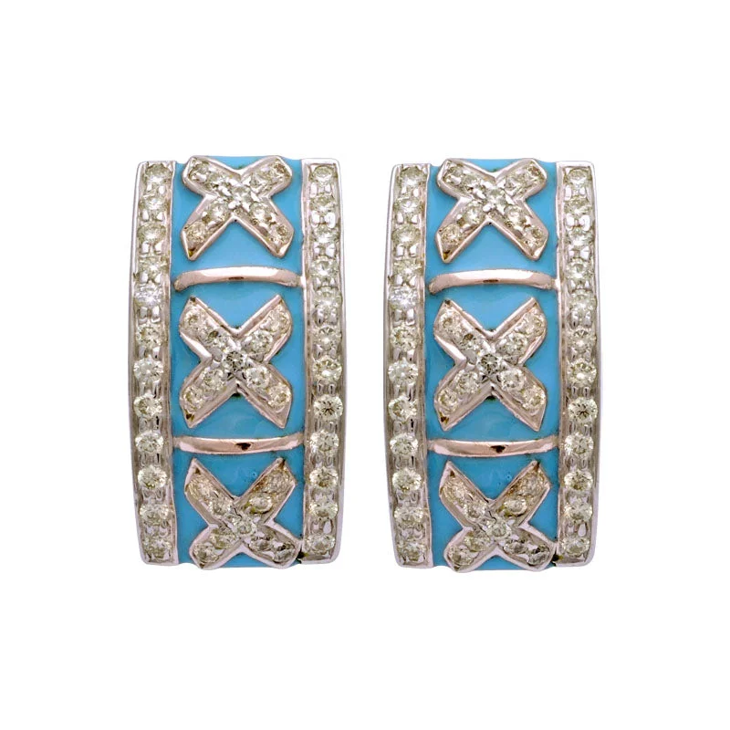 Earrings-Diamond (Enamel)