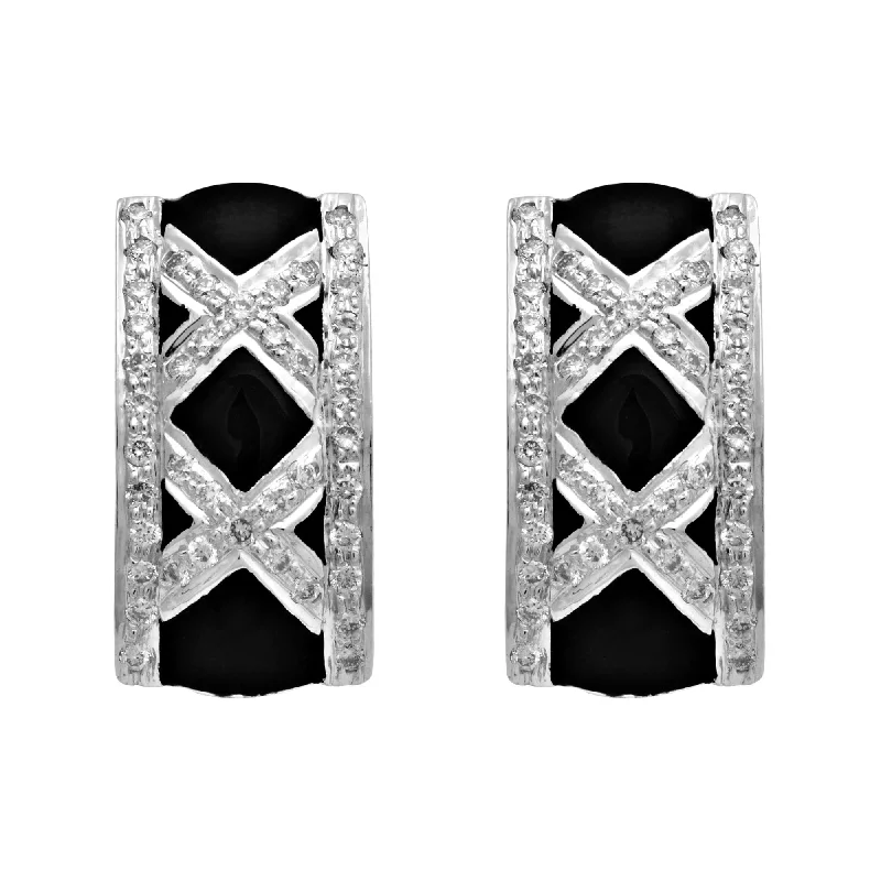 Earrings-Diamond (Enamel)