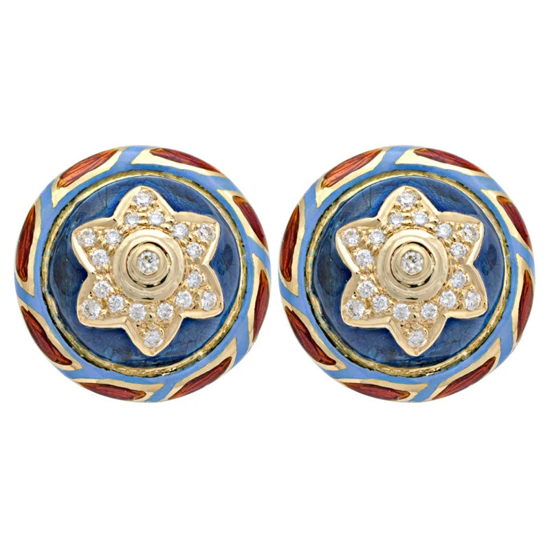 Earrings-Diamond (Enamel)