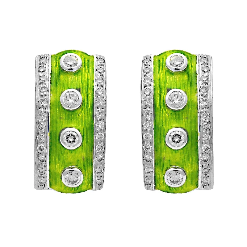 Earrings-Diamond (Enamel)