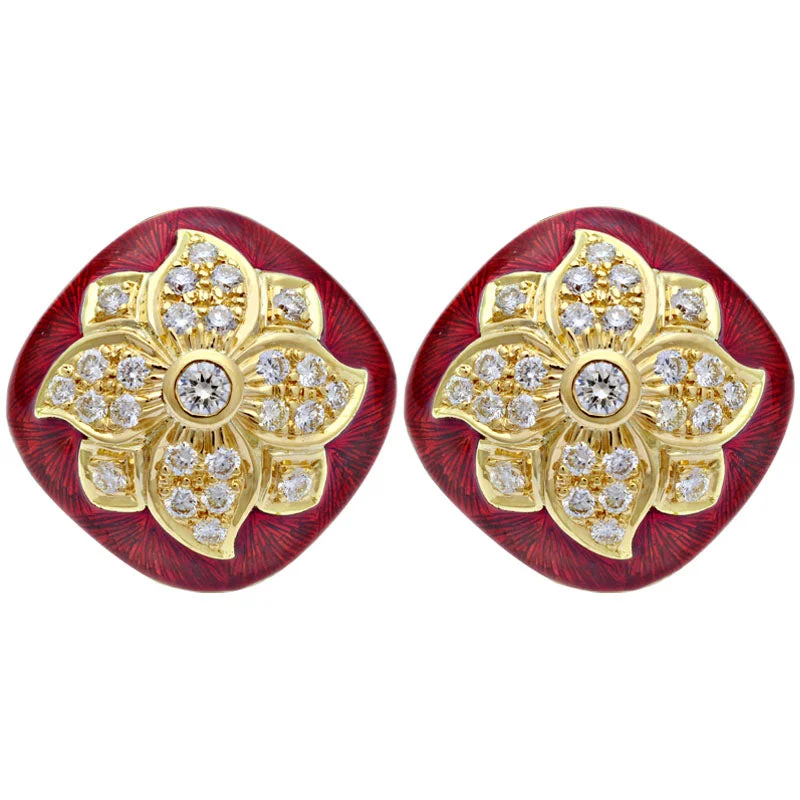 Earrings-Diamond (Enamel)