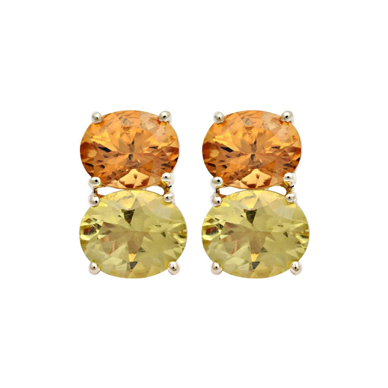 Earrings-Lemon Quartz and Citrine