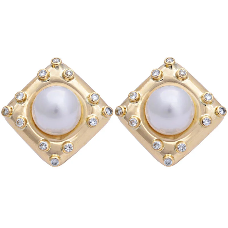 Earrings-South Sea Pearl and Diamond