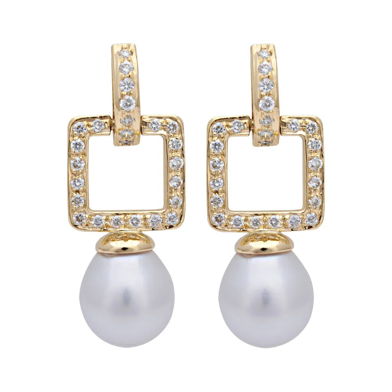 Earrings-South Sea Pearl and Diamond