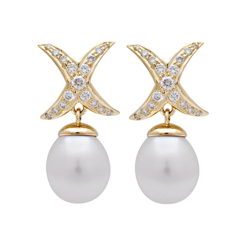 Earrings-South Sea Pearl and Diamond