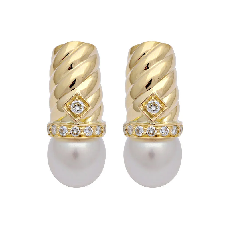 Earrings-South Sea Pearl and Diamond