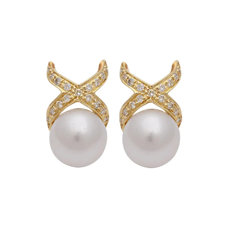 Earrings-South Sea Pearl and Diamond