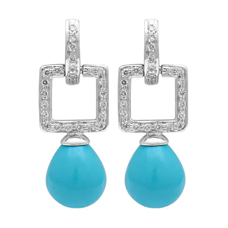 Earrings-Turquoise and Diamond