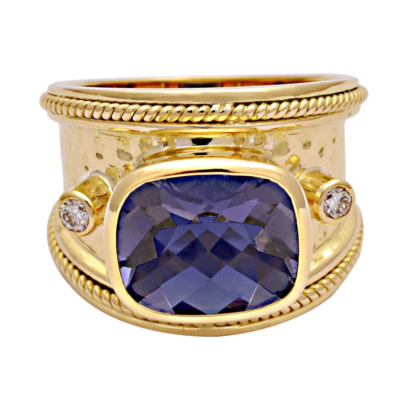 Ring-Iolite and Diamond